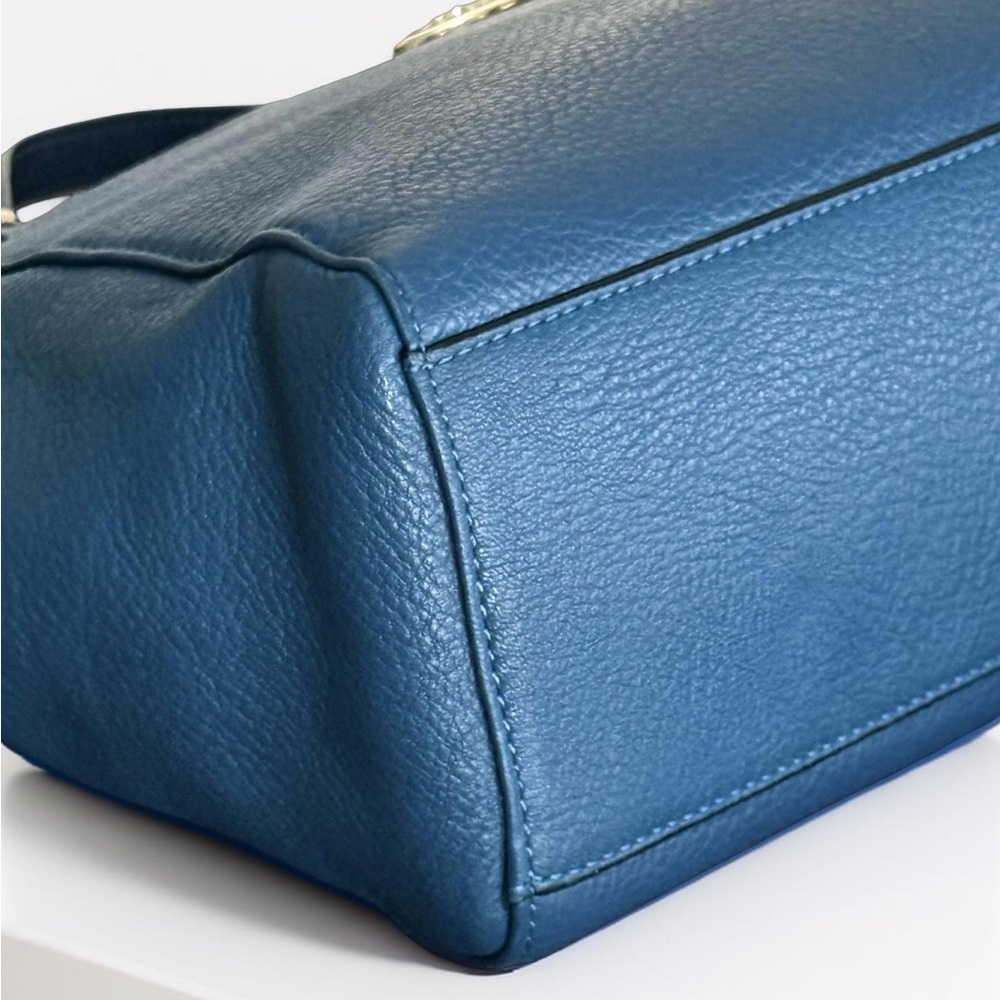 Authentic Coach Mini Ellis Blue Leather Satchel Crossbody Handbag - Picture 7 of 13